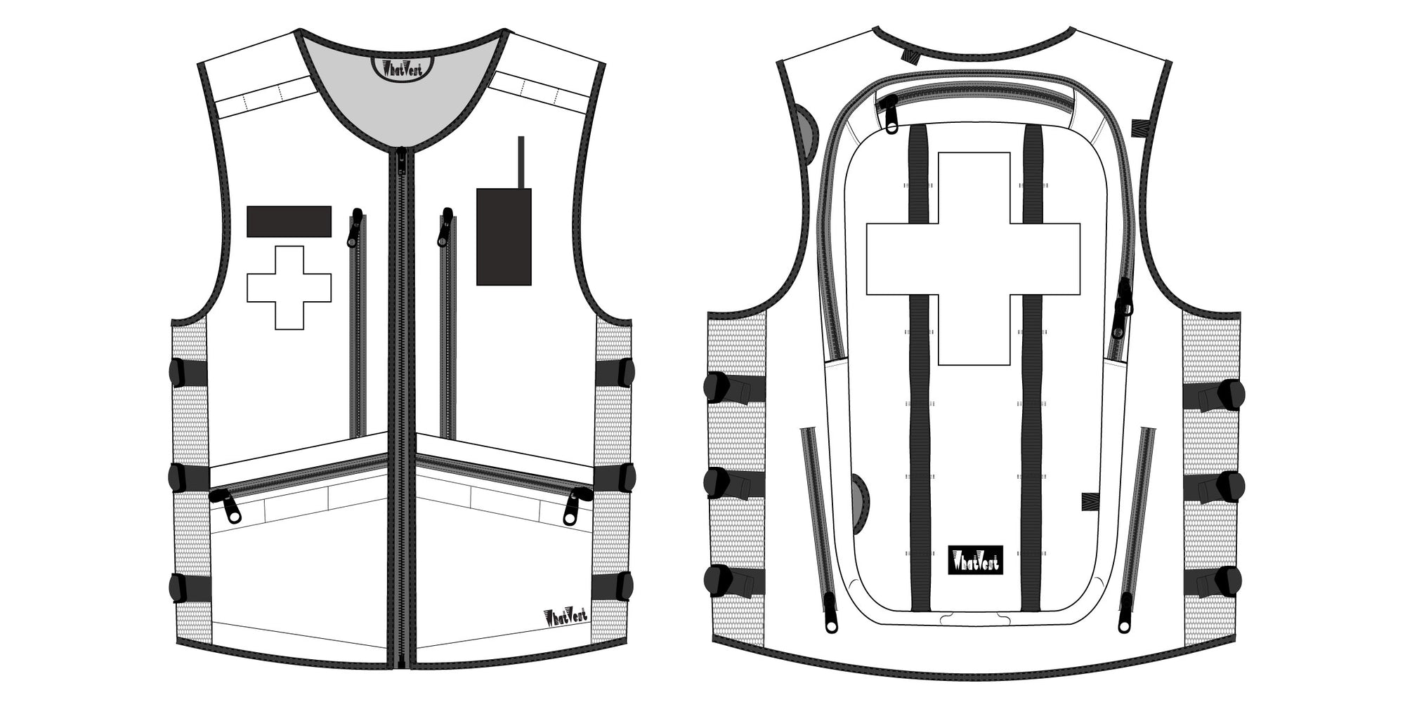 ski patrol vest, national ski patrol utility vest, burly, cordura, heavy duty, black, red, custom, made in the USA