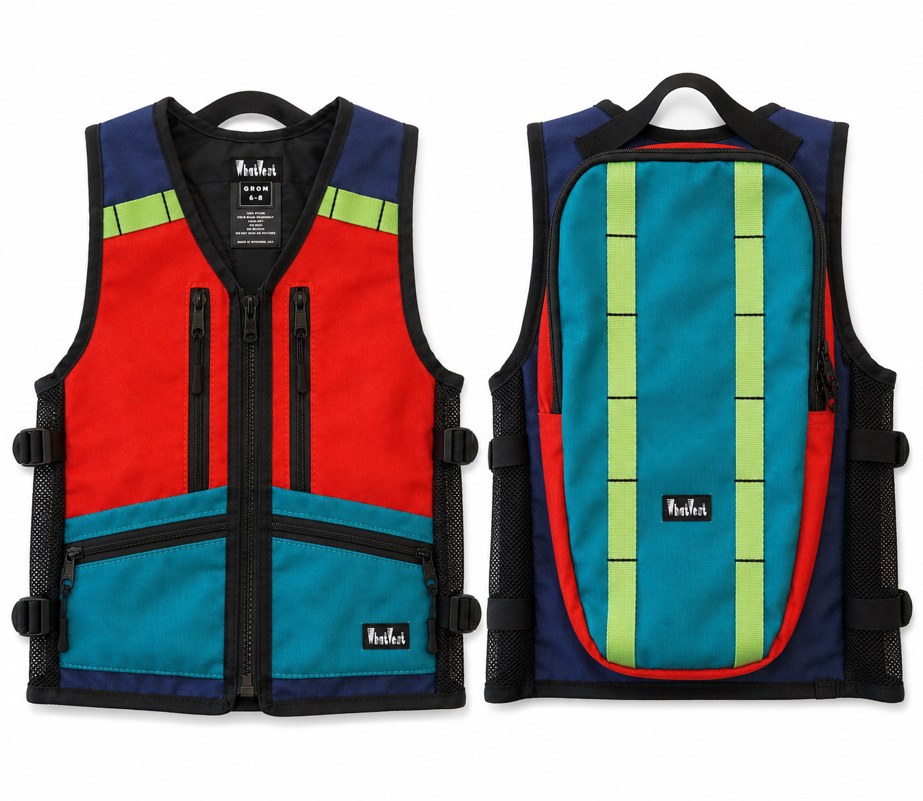 kids children's backpack vest for skiing snowboarding whatvest