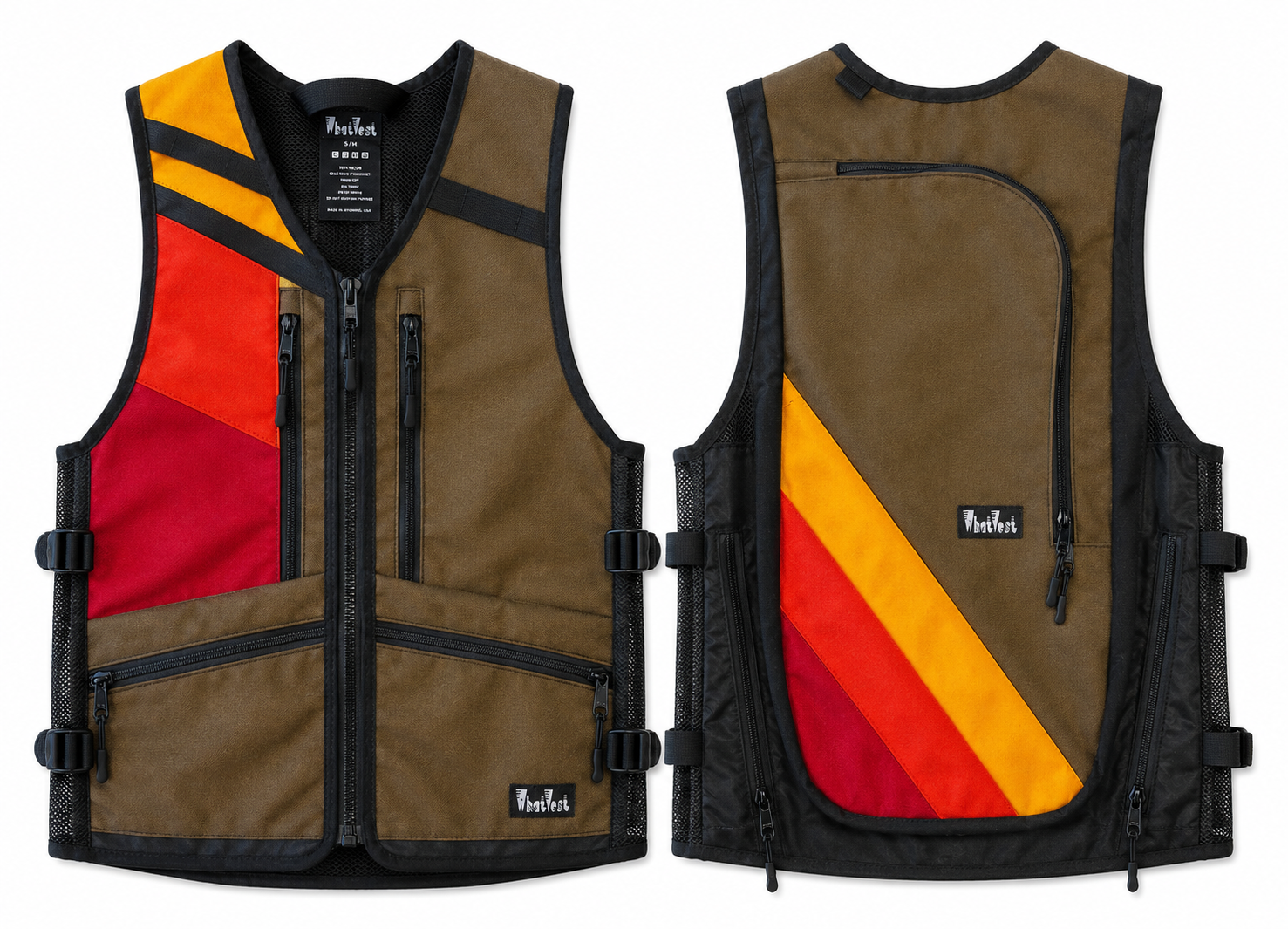 moto dirt bike motorcycle vest, utility vest, rally race vest, vintage toyota dirt bike color