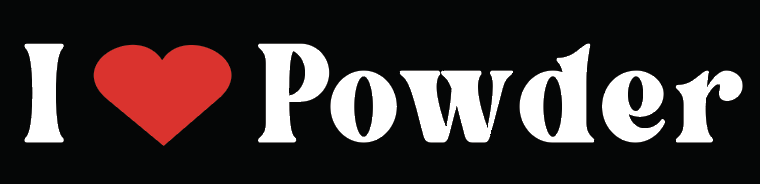 I love powder sticker, skiing, ski, snowboard, snow, mountains