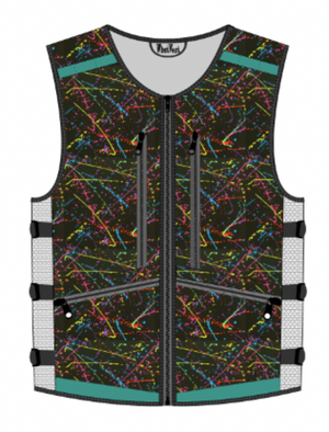 splatter paint ski snowboard utility vest, backpack skiing snowboarding, best 2024 winter apparel, whatvest, snowboard vest, ski vest, snowmobile vest, sled neck vest, snowmo, big mountain freeskiing, powder guide, side country