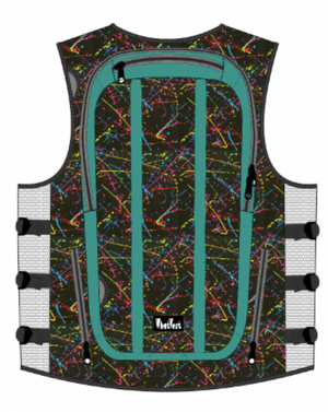 splatter paint ski snowboard utility vest, backpack skiing snowboarding, best 2024 winter apparel, whatvest, snowboard vest, ski vest, snowmobile vest, sled neck vest, snowmo, big mountain freeskiing, powder guide, side country