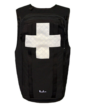 ski patrol utility vest whatvest, backcountry equipment, low profile, heavy duty velcro crosses