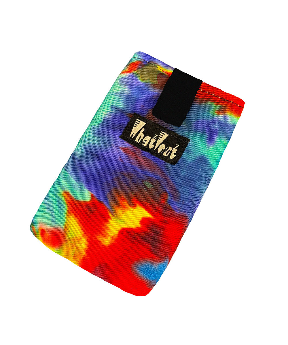 thermal phone case, extends battery life, warming phone sleeve, protects against battery draining cold weather, cell phone pouch, prevents freezing, insulated phone case, tie dye,  iPhone, Samsung Galaxy