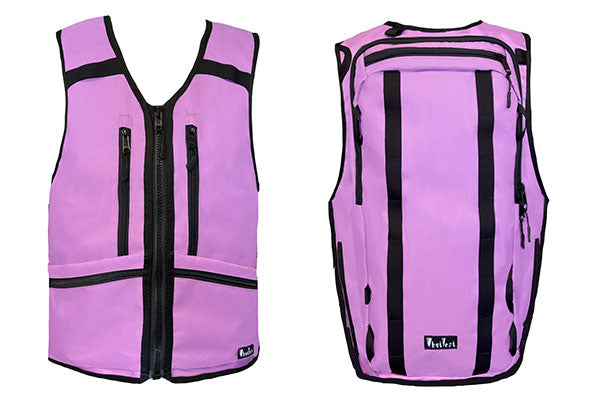 lavender ski vest, backpack vest, ski kit 2026