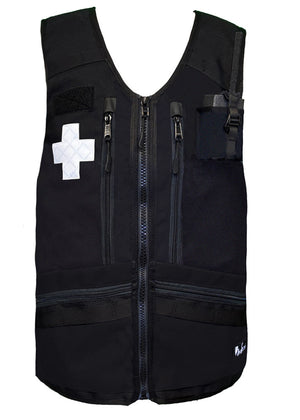 ski patrol utility vest whatvest, backcountry equipment, low profile, heavy duty, velcro crosses