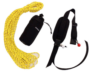 Throw bag river rafting, kayak, river safety, 60 feet rope, black