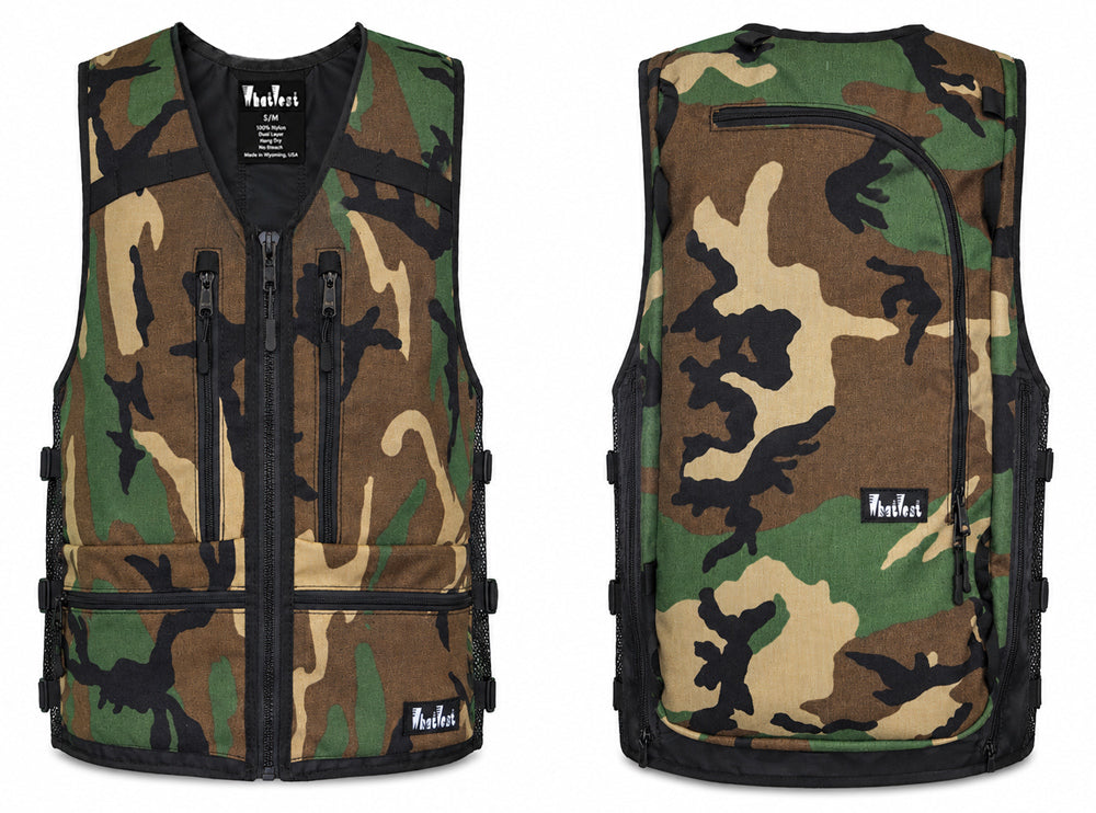 Camouflage Ski Snowboard Utility WhatVest, Sledneck, hunting, snowmo