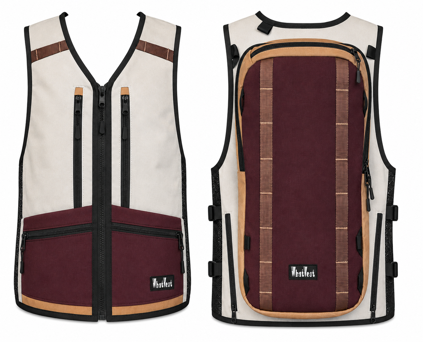 light grey off white, burgundy, tan ski snowboard backcountry utility vest, skiing snowboarding, best 2026-2027 winter apparel, whatvest, snowboard vest, ski vest, snowmobile vest, sled neck vest, snowmo, beacon, shovel, probe, big mountain freeskiing, powder guide, side country