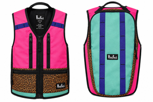 girls children kids whatvest hot pink turquoise backpack vest