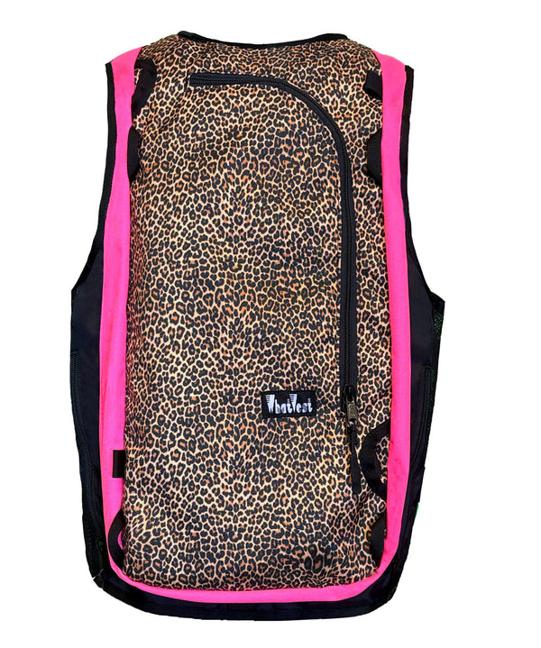 Cheetah Print Ski and Snowboard Utility WhatVest, backpack vest