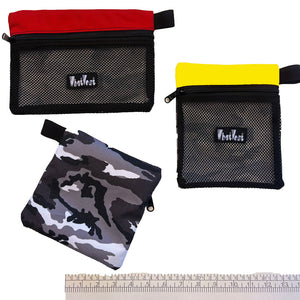 mesh ditty gear bags, whatvest jangle bags, med kit bags snow camo, red, yello, orange. ski gift for him, snowboard gift for woman