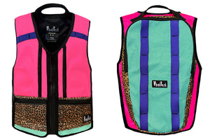 girls children kids whatvest hot pink turquoise backpack vest