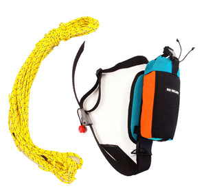 Throw bag river rafting, kayak, river safety, 60 feet rope, black, teal, orange