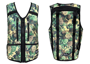 rose camo whatvest, backpack vest, skiing, snowboarding, moto, hiking, green, utility vest floral, 2026-2027 best winter apparel, ski kit