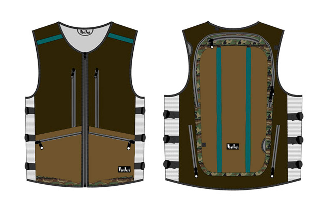 brown camo teal green rye whatvest ski snowboard utility vest backpack, 2025-2026 winter gear