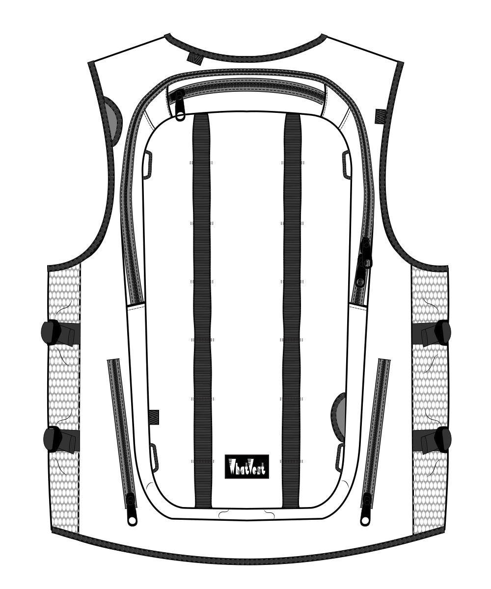 Full Send Custom WhatVest - backcountry ski utility vest, snowboarding vest, sled neck, snowmobile, custom ski apparel