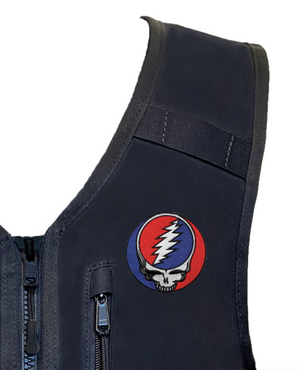 steal your face patch add on to whatvest ski utility vest grateful dead patch