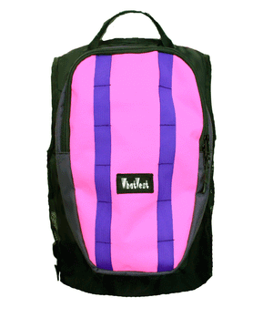 kids ski vest, children's snowboard vest backpack, whatvest, pink purple girls