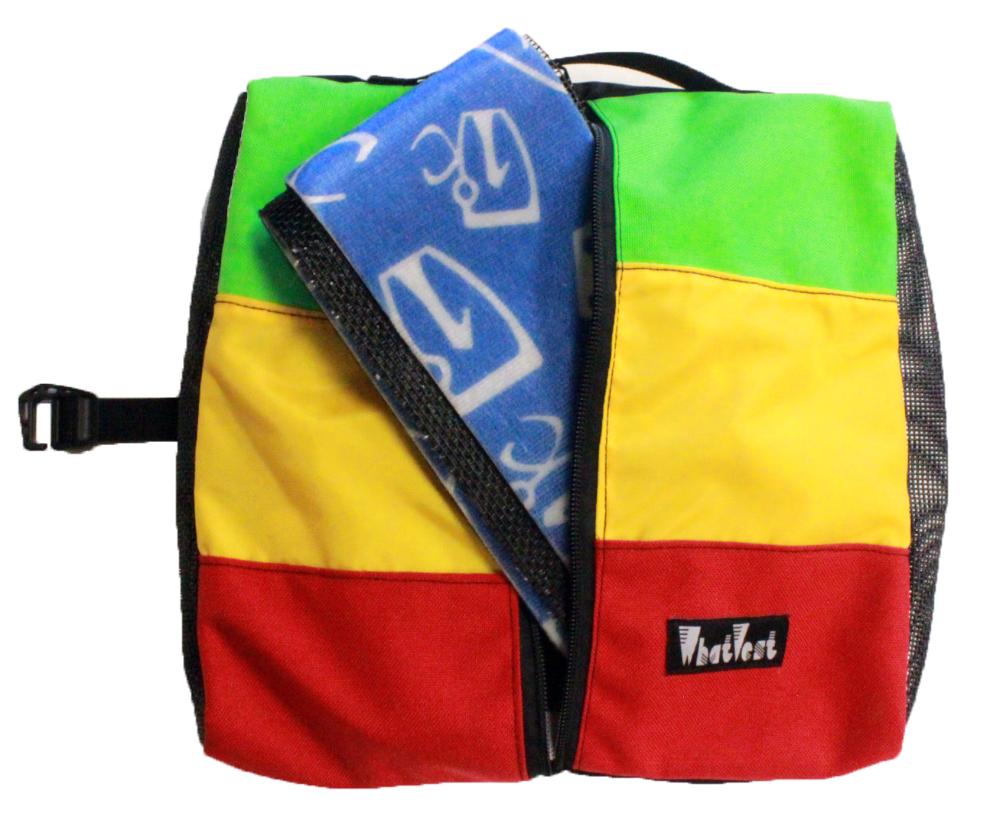 Ski snowboard skins bag, Icelantic, big hollow, WhatVest, rasta, storage of climbing skins